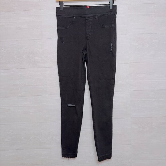 Spanx Women's Black High Waisted Stretchy Pull On Denim Legging Pants size small